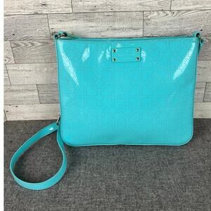 KATE SPADE DARBY Metro Crossbody Tiffany Aqua Patent Leather Adjustable Bag